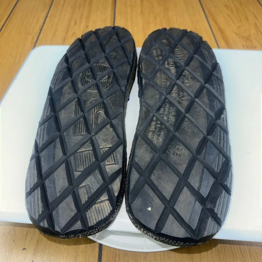 Alpargatas Blue Striped Elastic Slip On Sandals nylon y tire soles venezuela‎